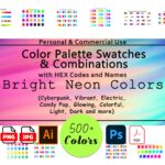 Neon and Bright Color Palette Combinations