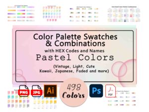 Pastel Color Palettes Combinations Bundle 498 Colours | Nestovate