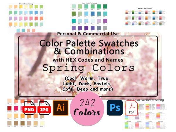 Spring Color Palettes Combinations Bundle 242 Colours | Nestovate