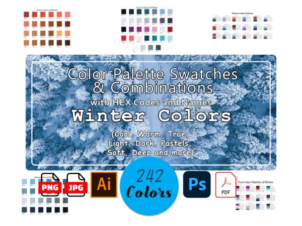 Winter Color Palettes Combinations Bundle 242 Colours | Nestovate