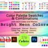 Neon and Bright Color Palette Combinations