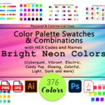 Neon and Bright Color Palette Combinations