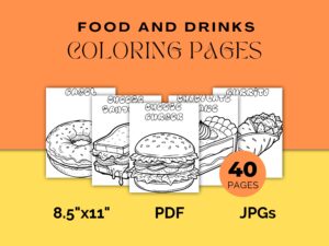 food and drinks coloring pages for kids