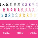 Cancer Awareness Ribbon SVG PNG Clipart
